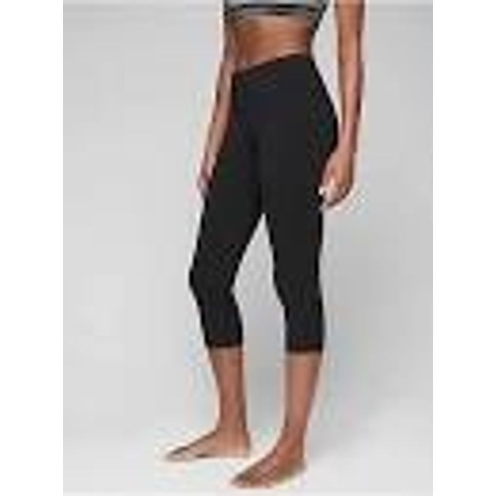 Athleta Chaturanga Capri Leggings Mesh Panel Large - Picture 1 of 8